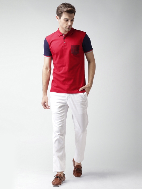 

INVICTUS Men Red & Navy Polo Collar T-shirt