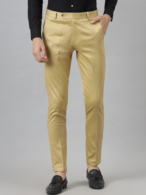 

MR BUTTON Men Beige Slim Fit Trousers