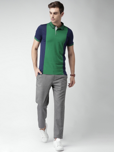 

INVICTUS Men Green Colourblock Polo T-shirt