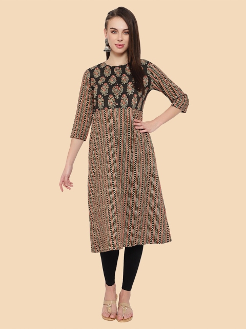 

shashvi Women Brown & Red Floral Printed Kurta