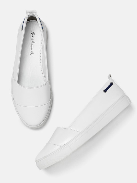 

Mast & Harbour Women White Slip-On Sneakers