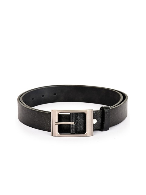 

BuckleUp Men Black Textured Leather Belt