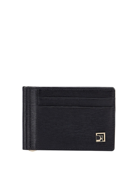 

Da Milano Men Black Textured Leather Card Holder