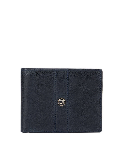 

Da Milano Men Blue Leather Two Fold Wallet