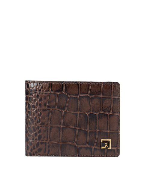 

Da Milano Men Brown Textured Leather Two Fold Wallet