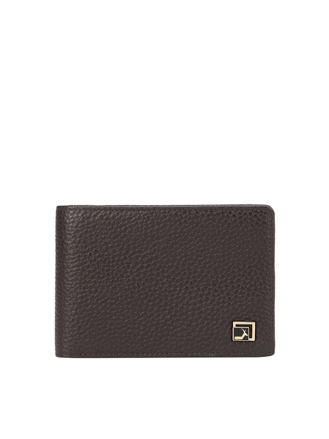

Da Milano Men Brown Textured Leather Two Fold Wallet