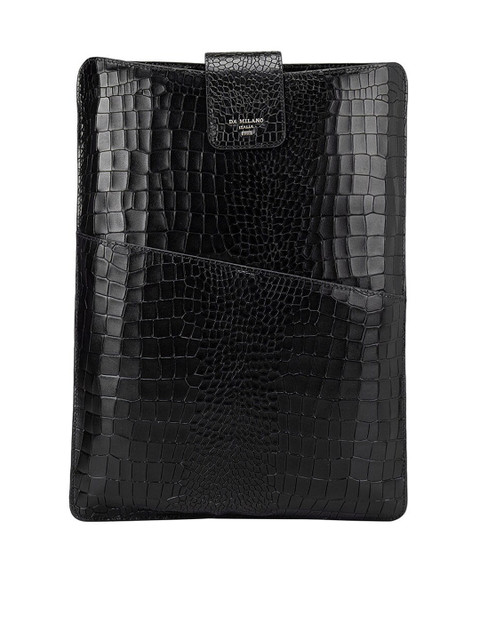 

Da Milano Unisex Black Textured Leather Tablet Sleeve