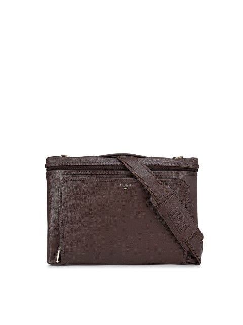 

Da Milano Unisex Brown Leather 14 Inch Laptop Bag