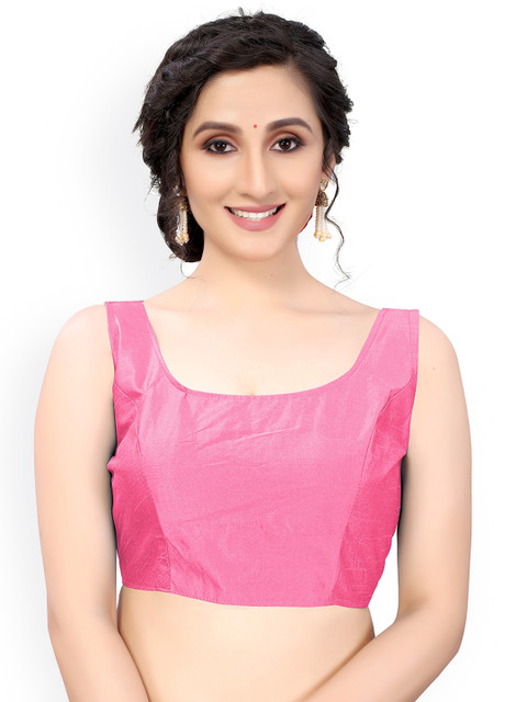 

Nimayaa Women Pink Solid Readymade Saree Blouse