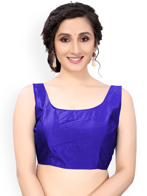 

Nimayaa Blue Solid Art Silk Readymade Padded Saree Blouse