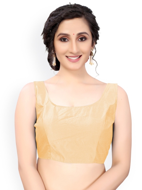 

Nimayaa Gold-Coloured Solid Saree Blouse