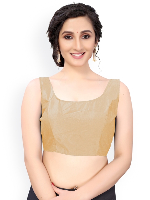 

Nimayaa Gold-Coloured Solid Readymade Saree Blouse