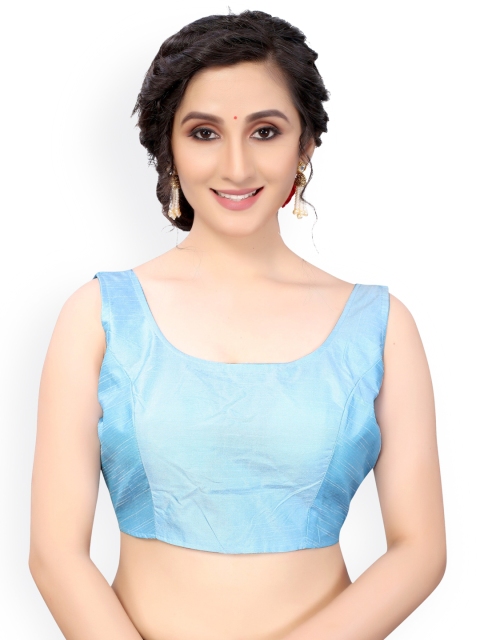 

Nimayaa Blue Solid Padded Saree Blouse