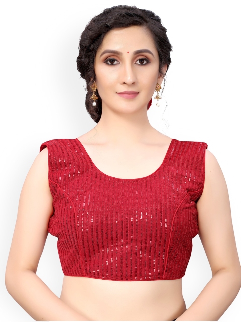 

Nimayaa Red Embellished Saree Blouse