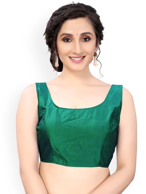 

Nimayaa Green Solid Readymade Saree Blouse