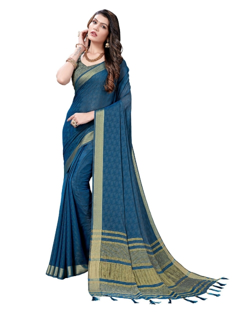 

UNITED LIBERTY Blue & Green Art Silk Saree