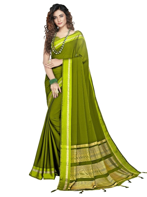 

UNITED LIBERTY Olive Green Zari Art Silk Saree