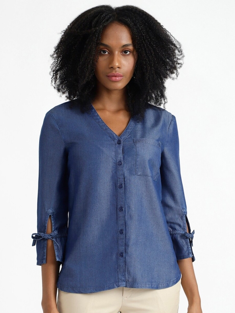 

United Colors of Benetton Navy Blue Shirt Style Top
