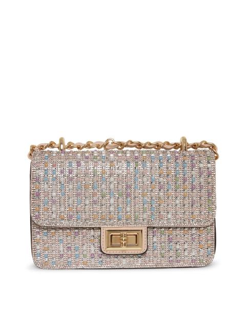 

ALDO Multicoloured Embellished Structured Sling Bag, Multi