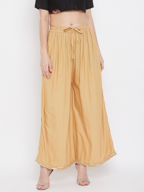 

Clora Creation Women Beige Embellished Ethnic Palazzos