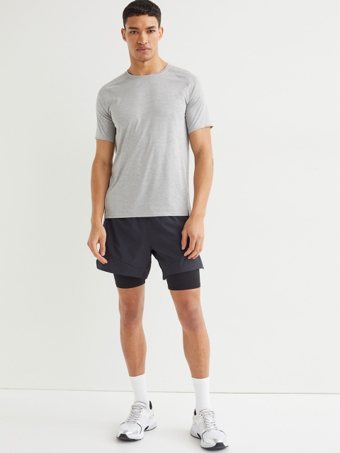 

H&M Men Black Fast-Drying Running Shorts