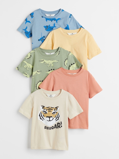 

H&M Boys 5-Pack Cotton Jersey T-shirts, Multi