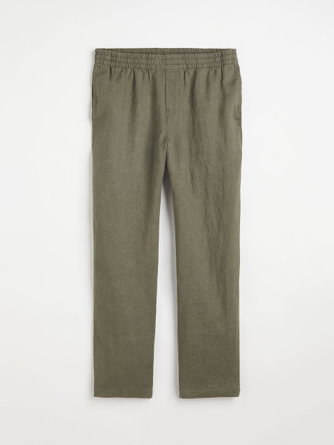 

H&M Green Regular Fit Linen Trousers