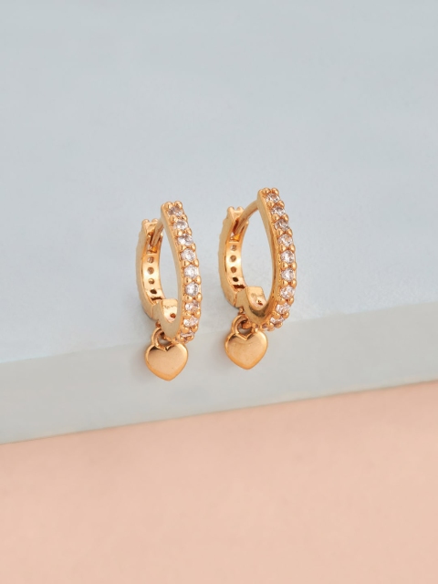 

Kushal's Fashion Jewellery White Heart Shaped Studs Earrings