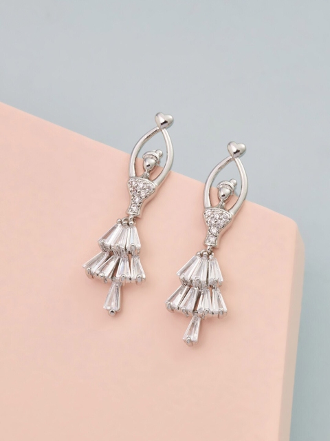 

Kushal's Fashion Jewellery White Quirky Jhumkas Earrings