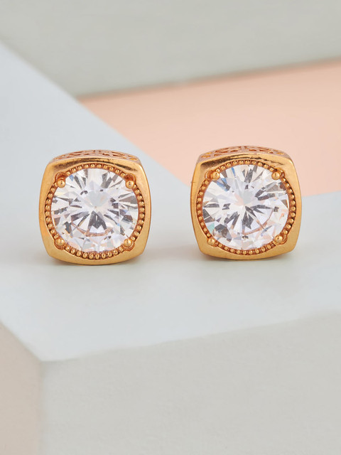 

Kushal's Fashion Jewellery White Square Studs Earrings
