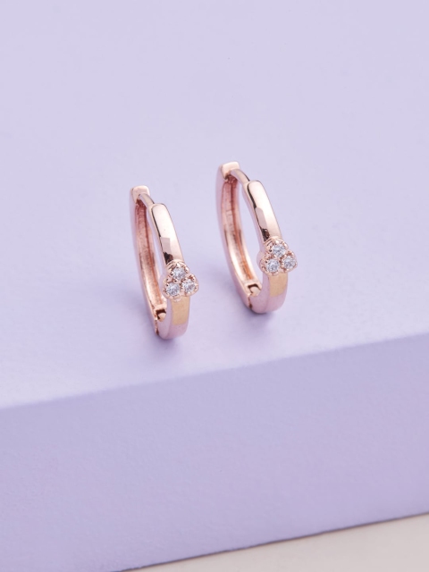 

Kushal's Fashion Jewellery White Floral Hoop Earrings