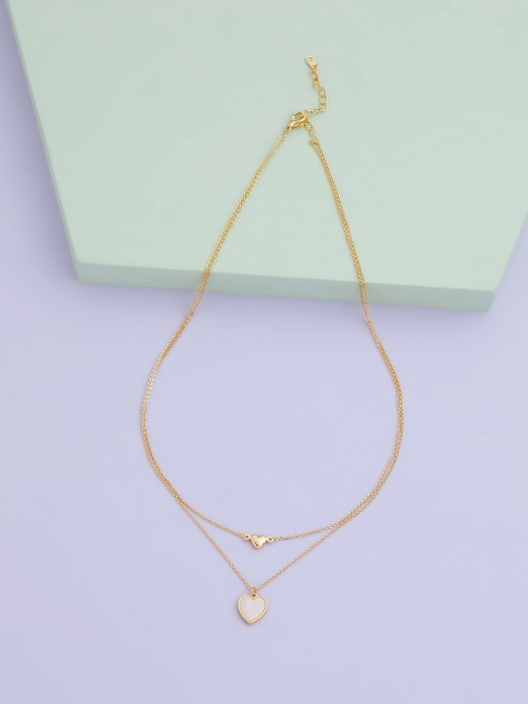 

Kushal's Fashion Jewellery Gold-Plated & Pink CZ-Studded Pendant With Chain