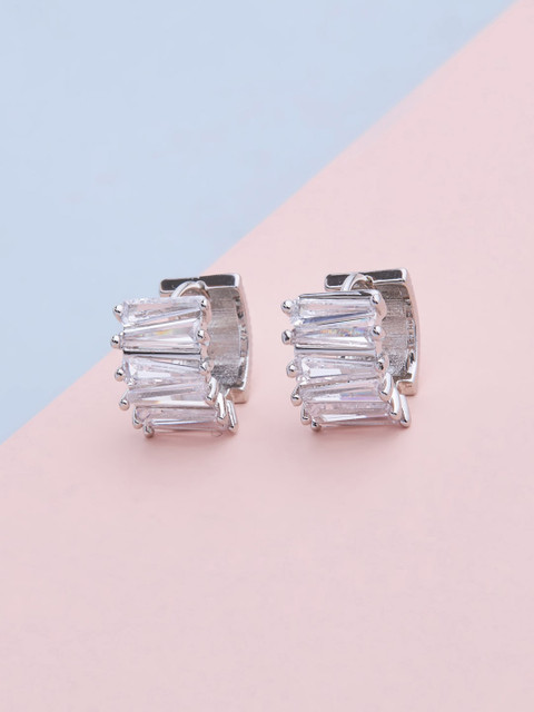

Kushal's Fashion Jewellery White Contemporary Studs Earrings