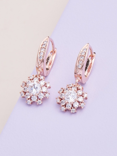 

Kushal's Fashion Jewellery White Floral Drop Earrings
