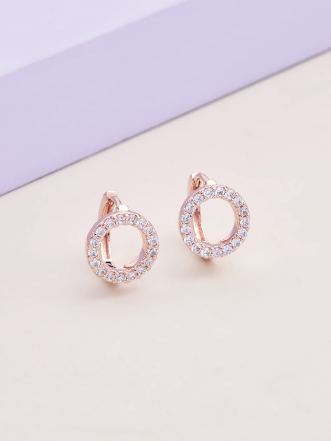 

Kushal's Fashion Jewellery White Circular Hoop Earrings