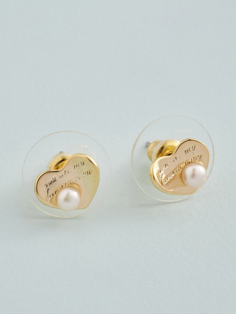 

Kushal's Fashion Jewellery Gold-Toned & White Gold-Plated Pearl Studded Earrings