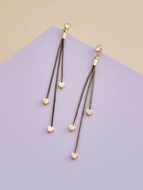

Kushal's Fashion Jewellery White Heart Shaped Drop Earrings