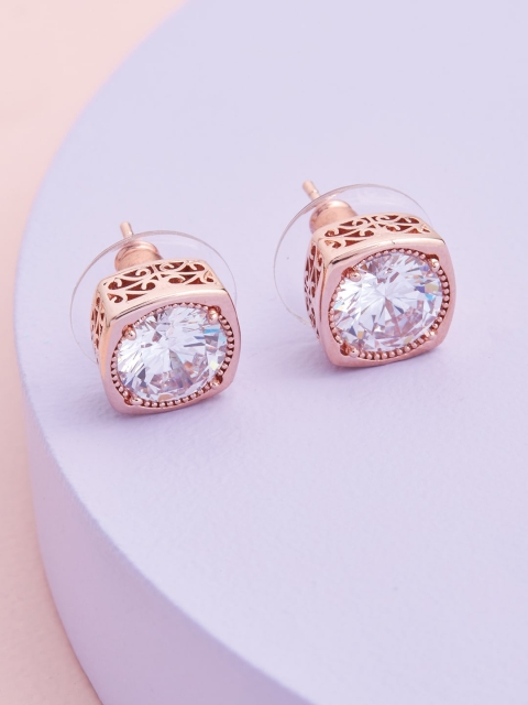 

Kushal's Fashion Jewellery White Square Studs Earrings