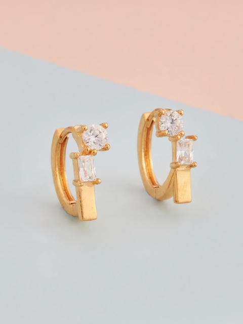

Kushal's Fashion Jewellery White Contemporary Half Hoop Earrings