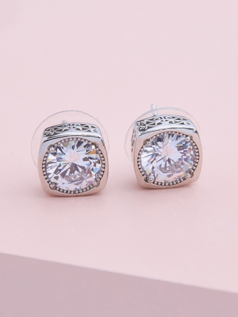 

Kushal's Fashion Jewellery White Square Studs Earrings