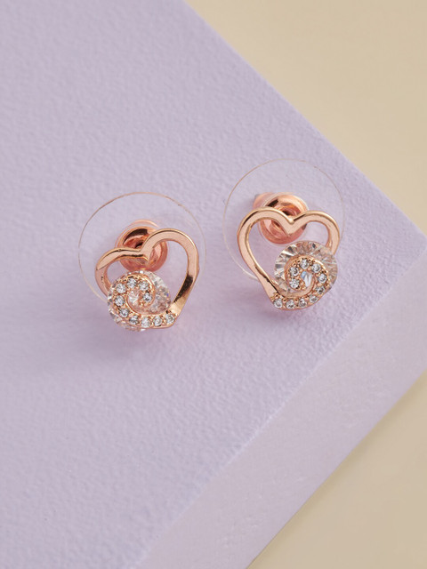 

Kushal's Fashion Jewellery White Heart Shaped Studs Earrings