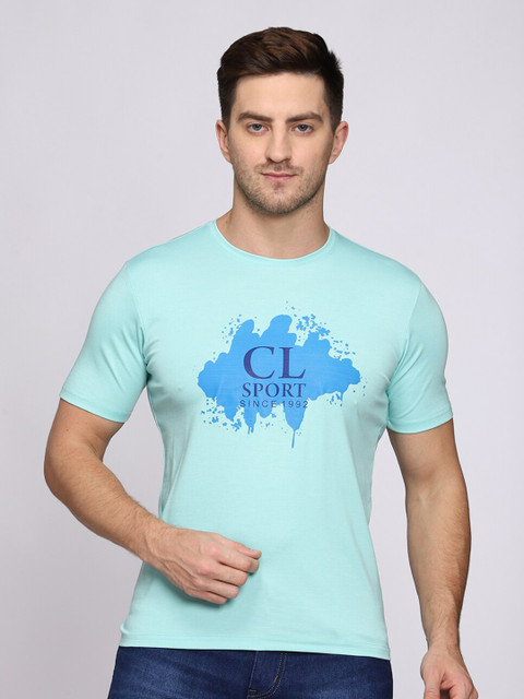 

CL SPORT Men Blue Typography Printed T-shirt