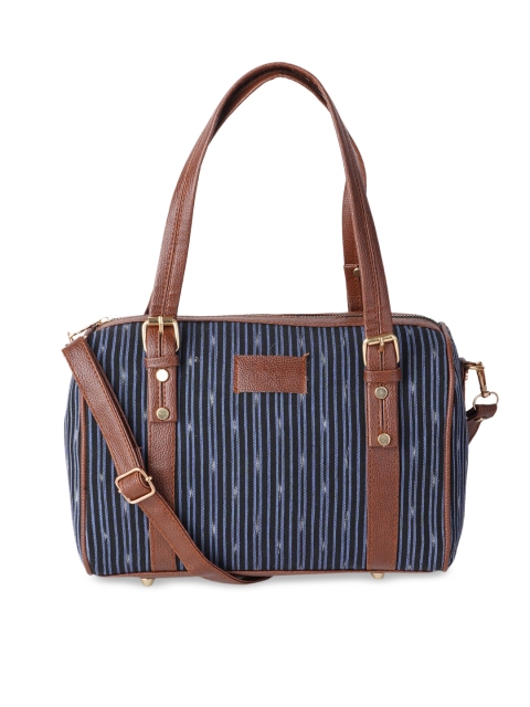 

Style SHOES Blue Shopper Handheld Bag with Tasselled