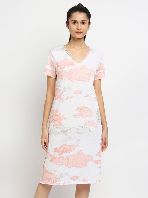 

effy White Floral Organic Cotton Sheath Dress