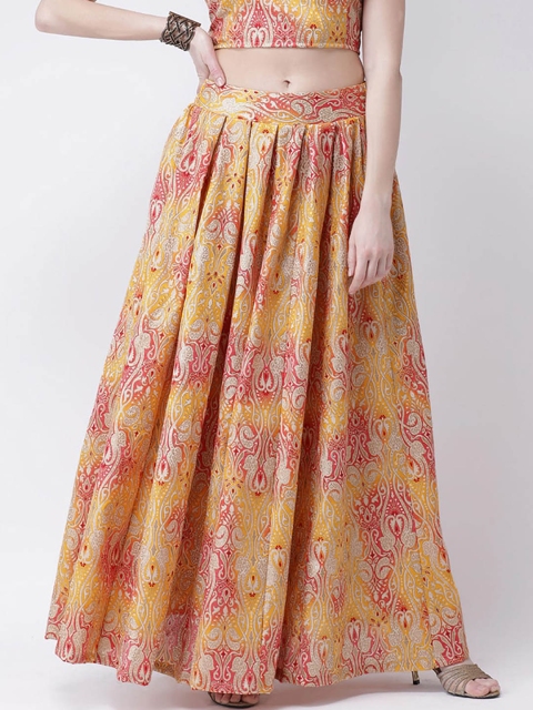 

Castle Lifestyle Women Yellow Printed Flared Skirts