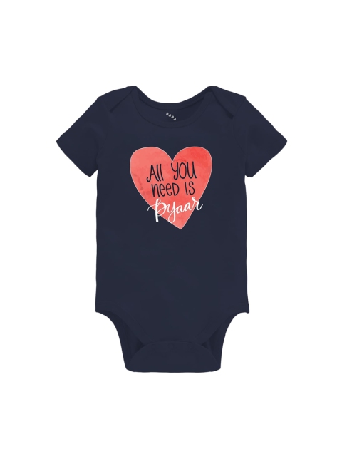 

Zeezeezoo Infant Navy Blue All You Need is Pyaar Printed Cotton Bodysuit