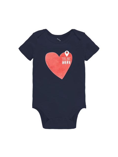 

Zeezeezoo Infant Kids Navy Blue & Red You Are Here Printed Cotton Bodysuit