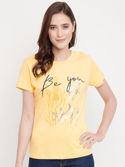 

Octave Women Yellow Printed T-shirt