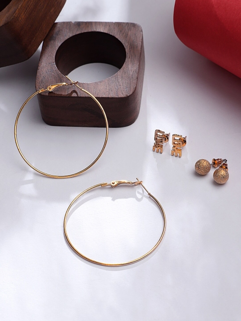 

KACY Gold-Toned Contemporary Hoop Earrings