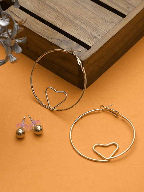 

KACY Gold-Toned Heart Shaped Hoop Earrings